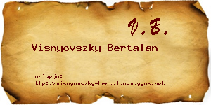 Visnyovszky Bertalan névjegykártya