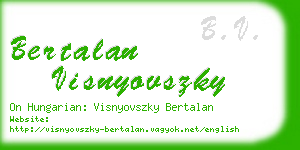 bertalan visnyovszky business card